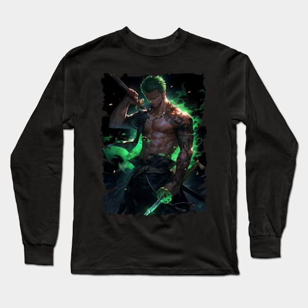 ZORO SAMURAI ANIME Long Sleeve T-Shirt by graficklisensick666